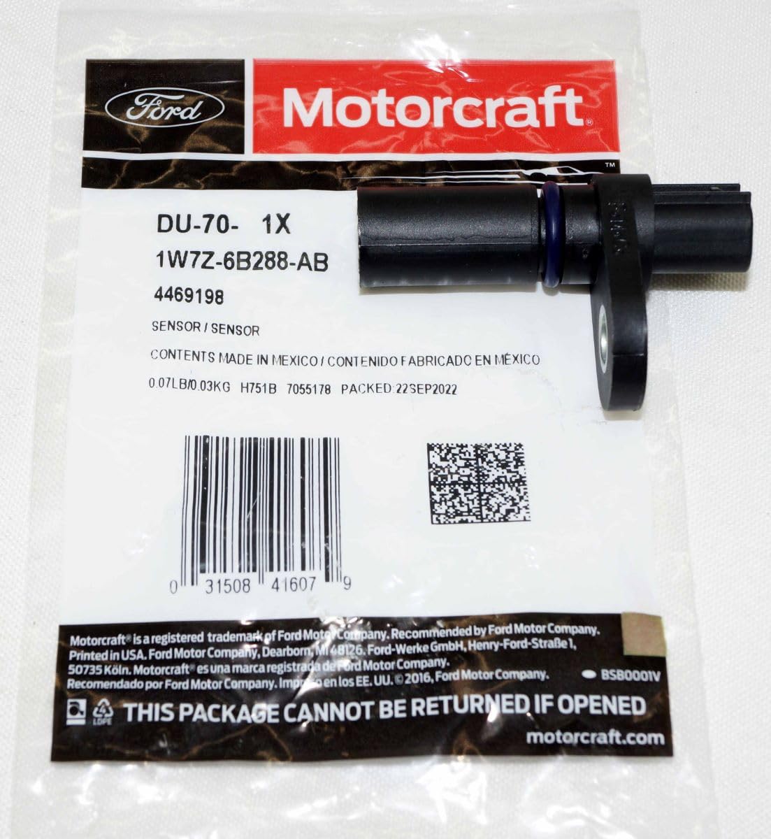Ford Motorcraft front packaging showing OEM part and secure fitment