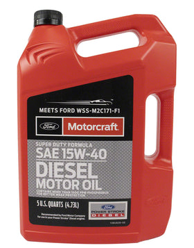 Ford Motorcraft front bottle view showing OEM packaging and easy handling benefit