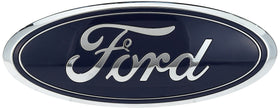 Ford nameplate close-up texture revealing finish quality and durable appearance