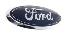 Ford nameplate close-up of texture and finish highlighting factory-quality surface