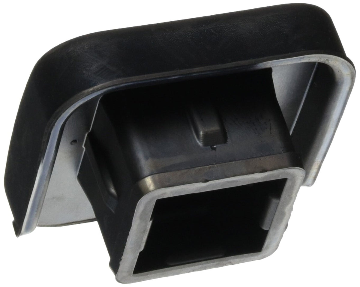 Ford trailer hitch cover side profile displaying snug factory alignment