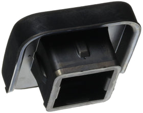 Ford trailer hitch cover side profile displaying snug factory alignment