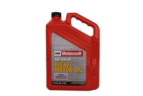 Ford XO-15W40-5QSD 5-quart jug front view showing label and pour spout for easy oil changes