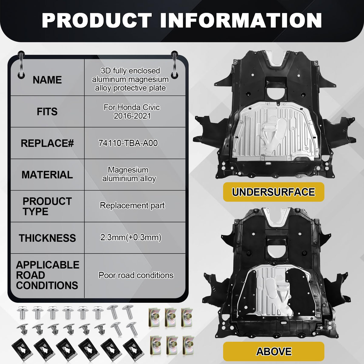 FOREBEN included pins bolts clips and gloves for quick installation