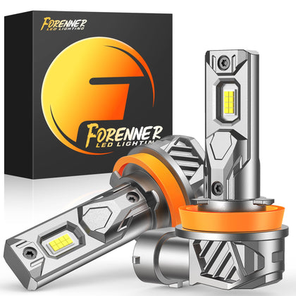 FORENNER front view of two H11 bulbs showing plug-and-play benefit