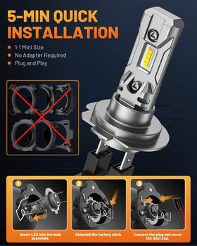 FORENNER H7 bulb installed in fog housing demonstrating no adapter needed