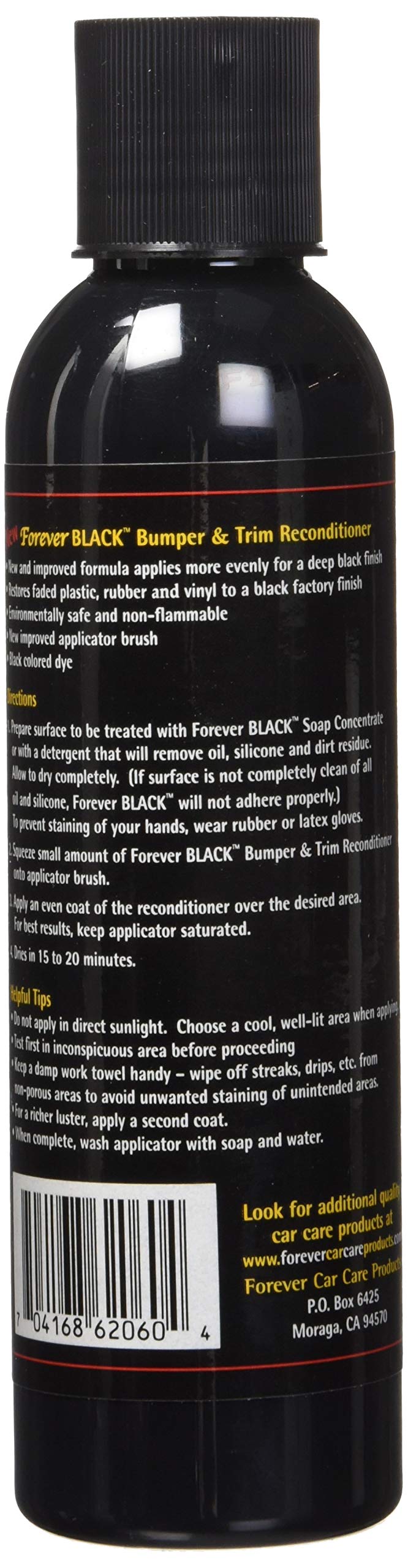 Forever Black applied to a bumper demonstrating restored color and UV protection benefit