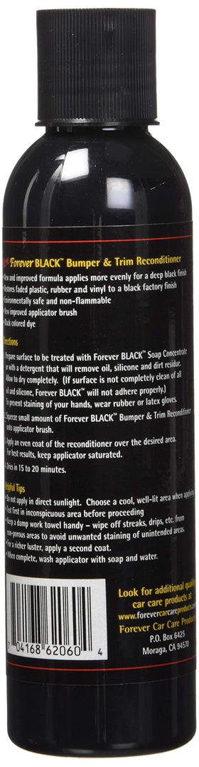 Forever Black applied to a bumper demonstrating restored color and UV protection benefit