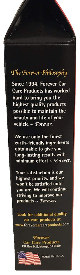 Forever Car Care Products close-up of textured trim showing deep black restoration