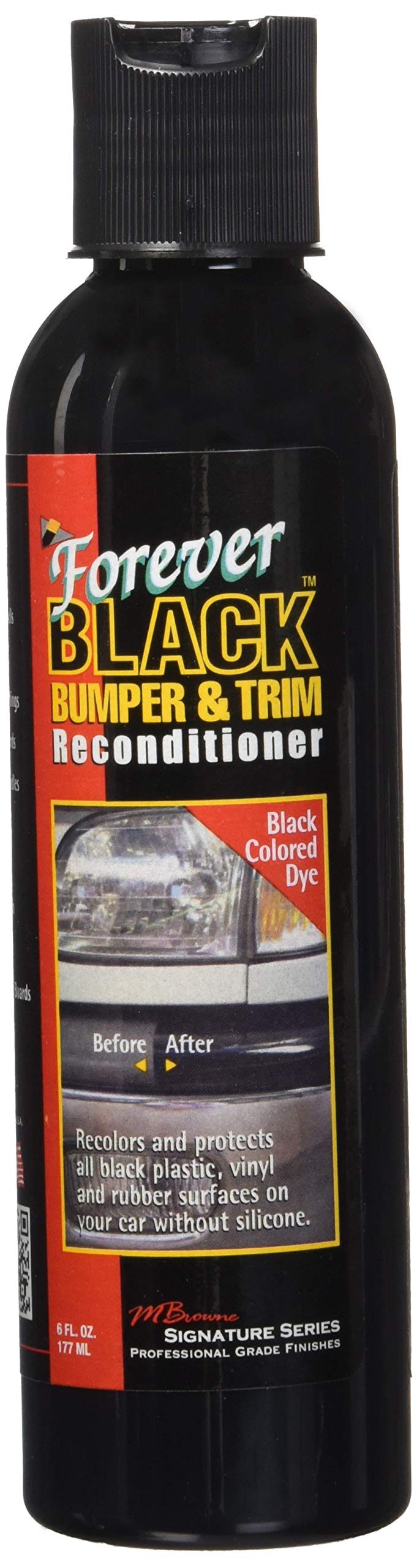 Forever Black front bottle image showing branding and easy-to-use applicator benefit