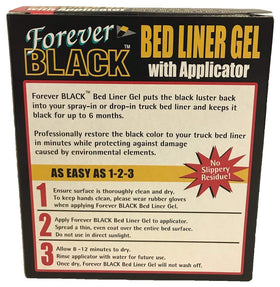 Forever Car Care Products close-up of liner texture after application demonstrating even black restoration