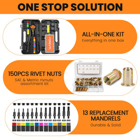 FOREVTL open blow-molded case with mandrels and 150 rivnuts for easy transport