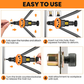 FOREVTL tool installing a rivnut into sheet metal demonstrating secure fastening