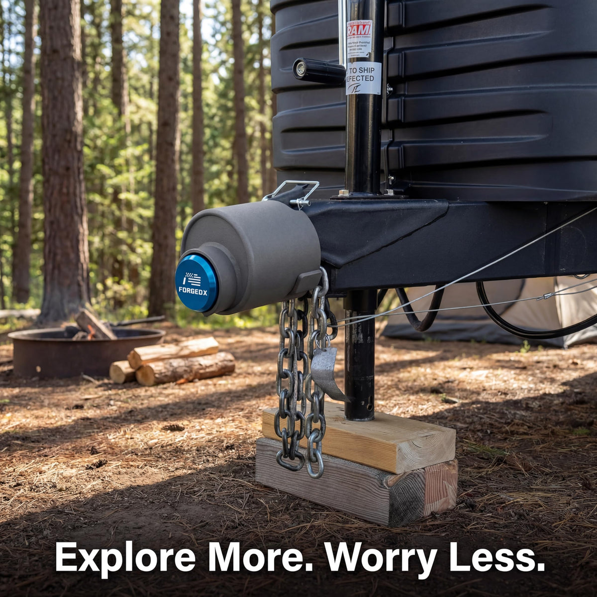 FORGEDX blue finish on driveway provides visible theft deterrent