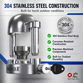 FORGEDX close-up of stainless finish highlighting corrosion resistance