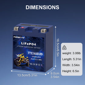 Forgetyo battery top terminals visible with clear left-positive right-negative benefit