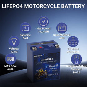 Forgetyo battery on scale demonstrating 3.3 lb lightweight benefit