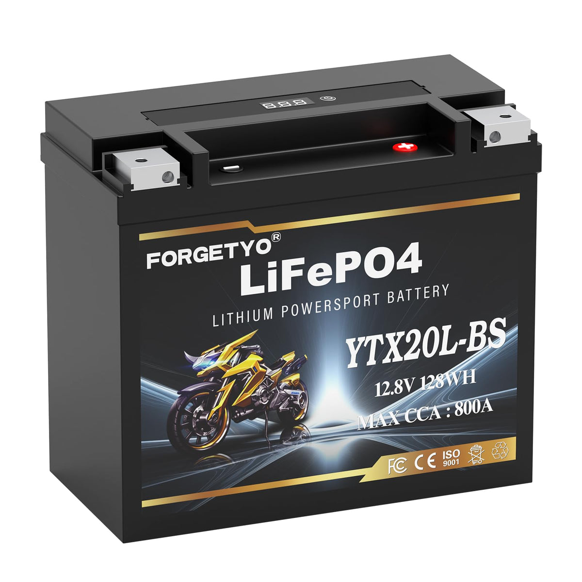Forgetyo front packaging showing battery and key specs for quick identification