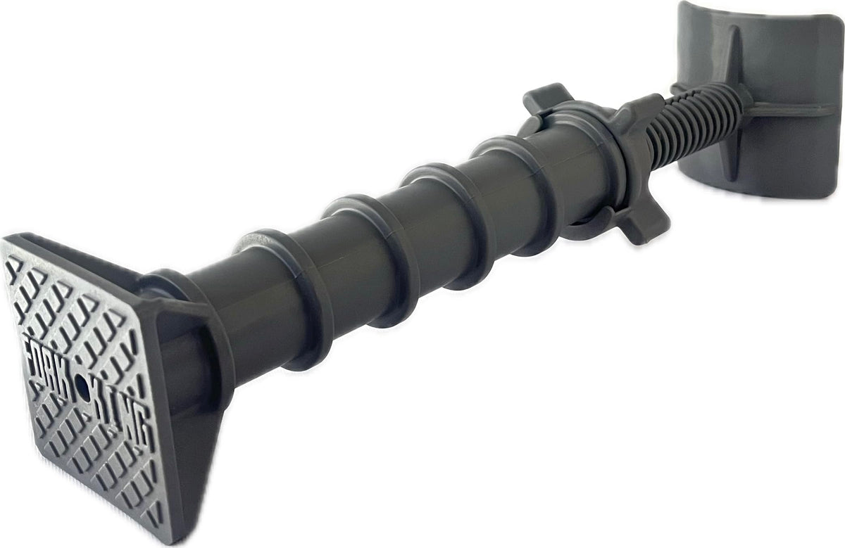 Fork-King adjustment mechanism detail showing easy tool-free setup