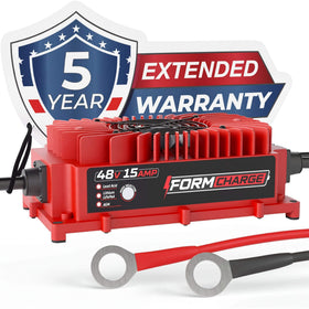 FORM front view of 48V charger showing compact design and durable finish