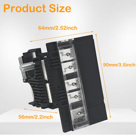 Formiden next to ruler for scale showing compact size and easy replacement benefit
