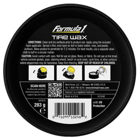 Back label of Formula 1 showing directions and ingredients for safe, informed use