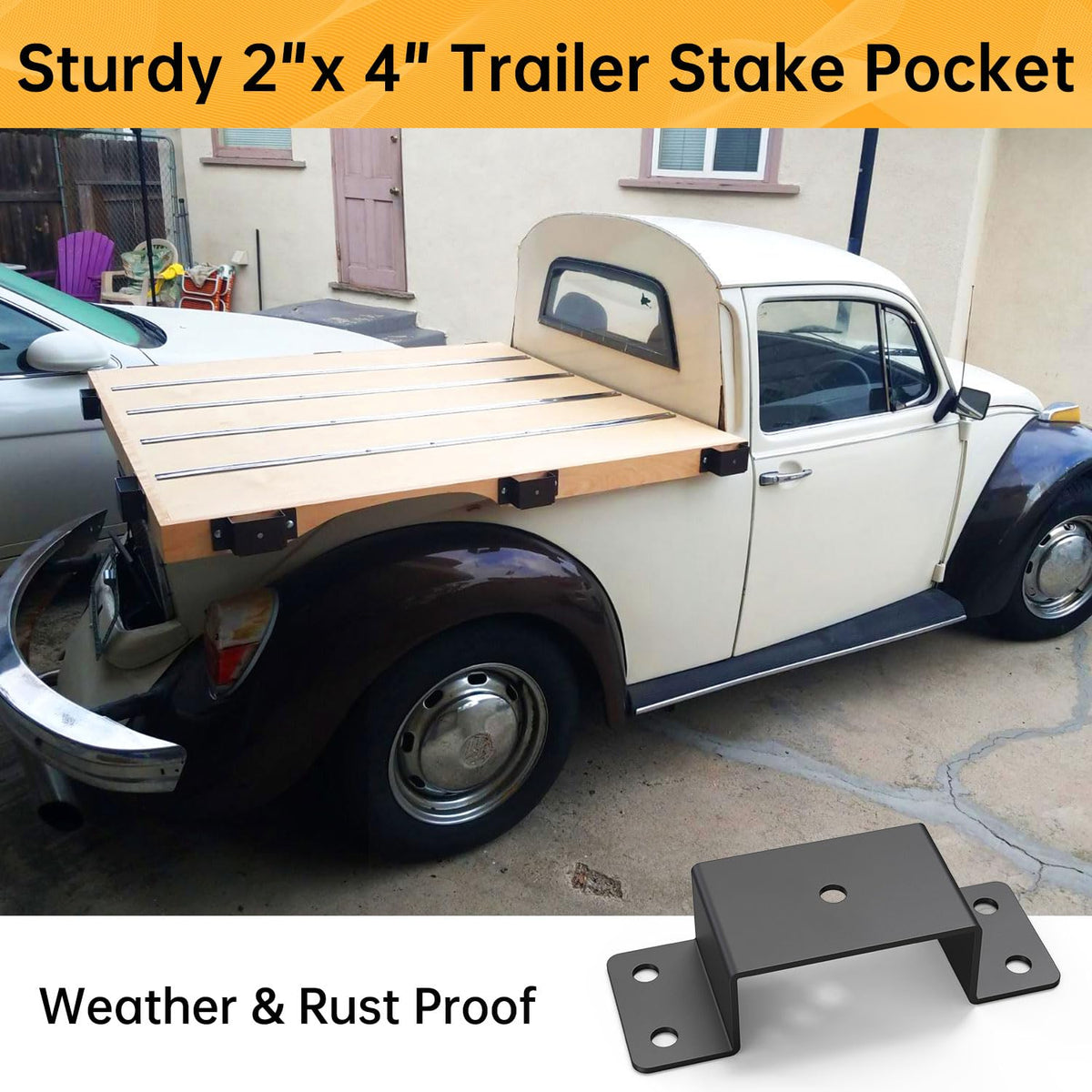 FOROIRON brackets installed on trailer adding removable side rails and tie-downs