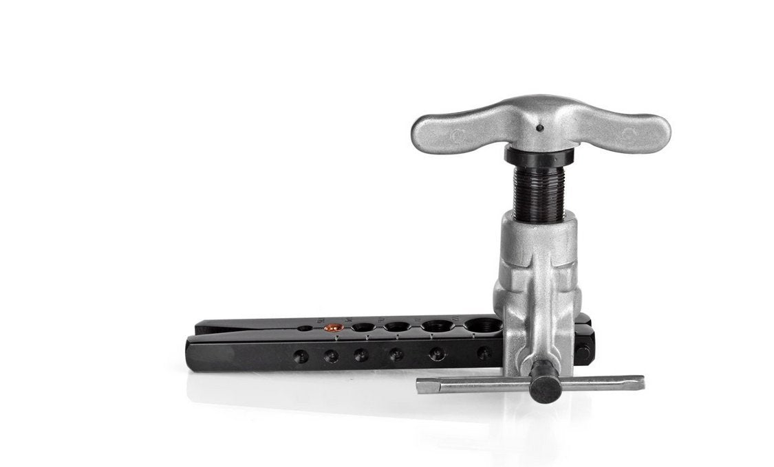 FORSUN flaring tool die sizes layout demonstrating six dies 1/4 to 3/4 inch, quick selection