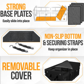 FORTEM collapsed flat for compact storage and easy transport between vehicles