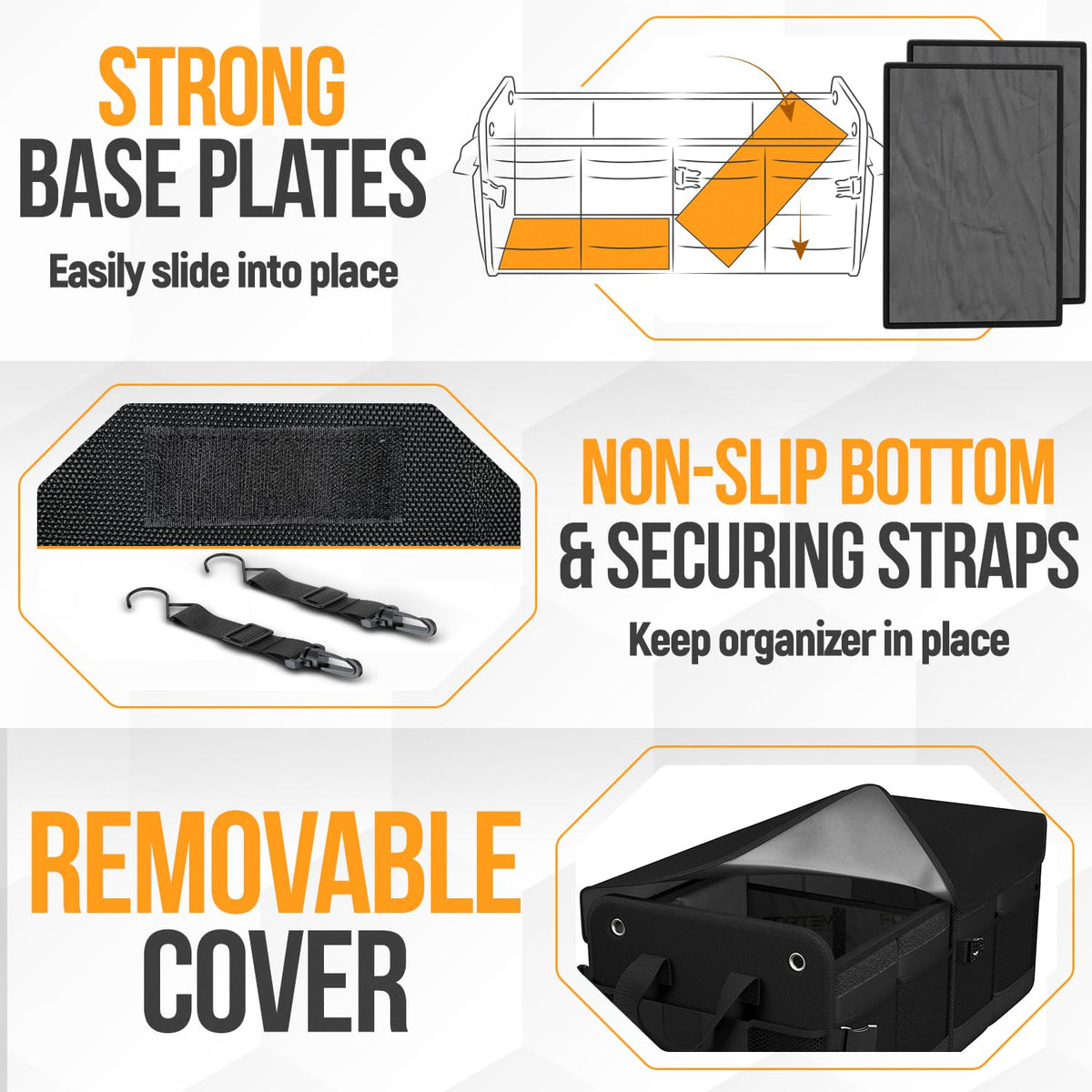 FORTEM two organizers interlocked to illustrate expandable storage capacity