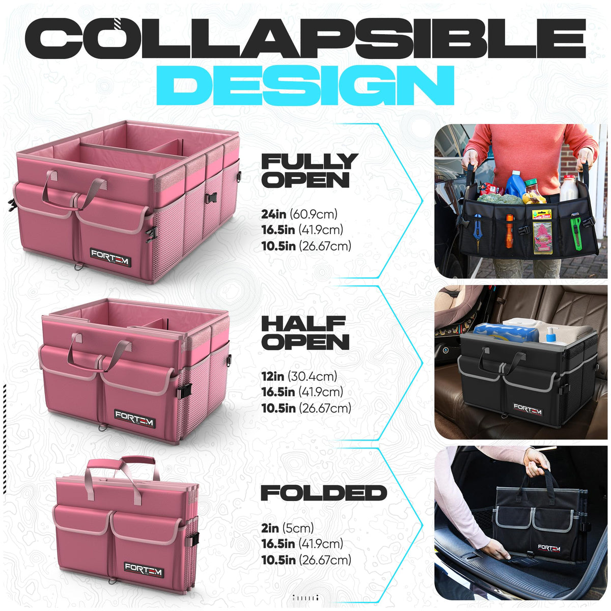 FORTEM connected multiple units across trunk to expand storage and keep gear organized