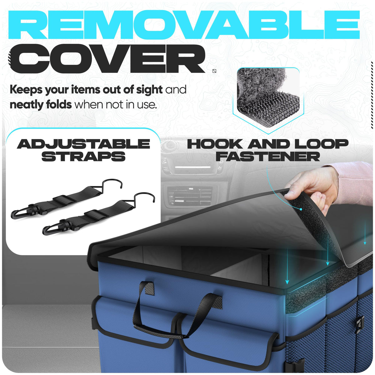 FORTEM detachable lid and pockets keeping items concealed and secure