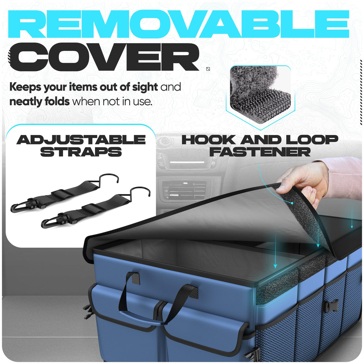 FORTEM detachable lid detail hiding valuables and adding privacy benefit