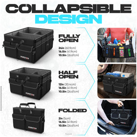FORTEM folded flat for compact storage benefiting space-saving needs