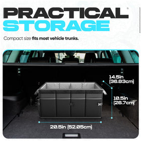 FORTEM installed in SUV trunk anchored with straps to prevent sliding