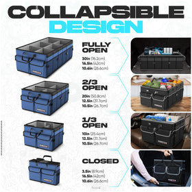 FORTEM in SUV trunk with groceries demonstrating tidy cargo advantage