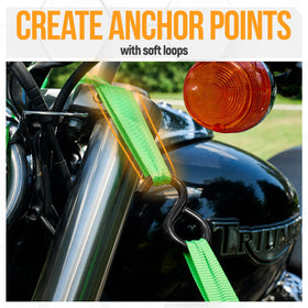 FORTEM length scale comparison showing 15 foot strap reach for versatile anchoring