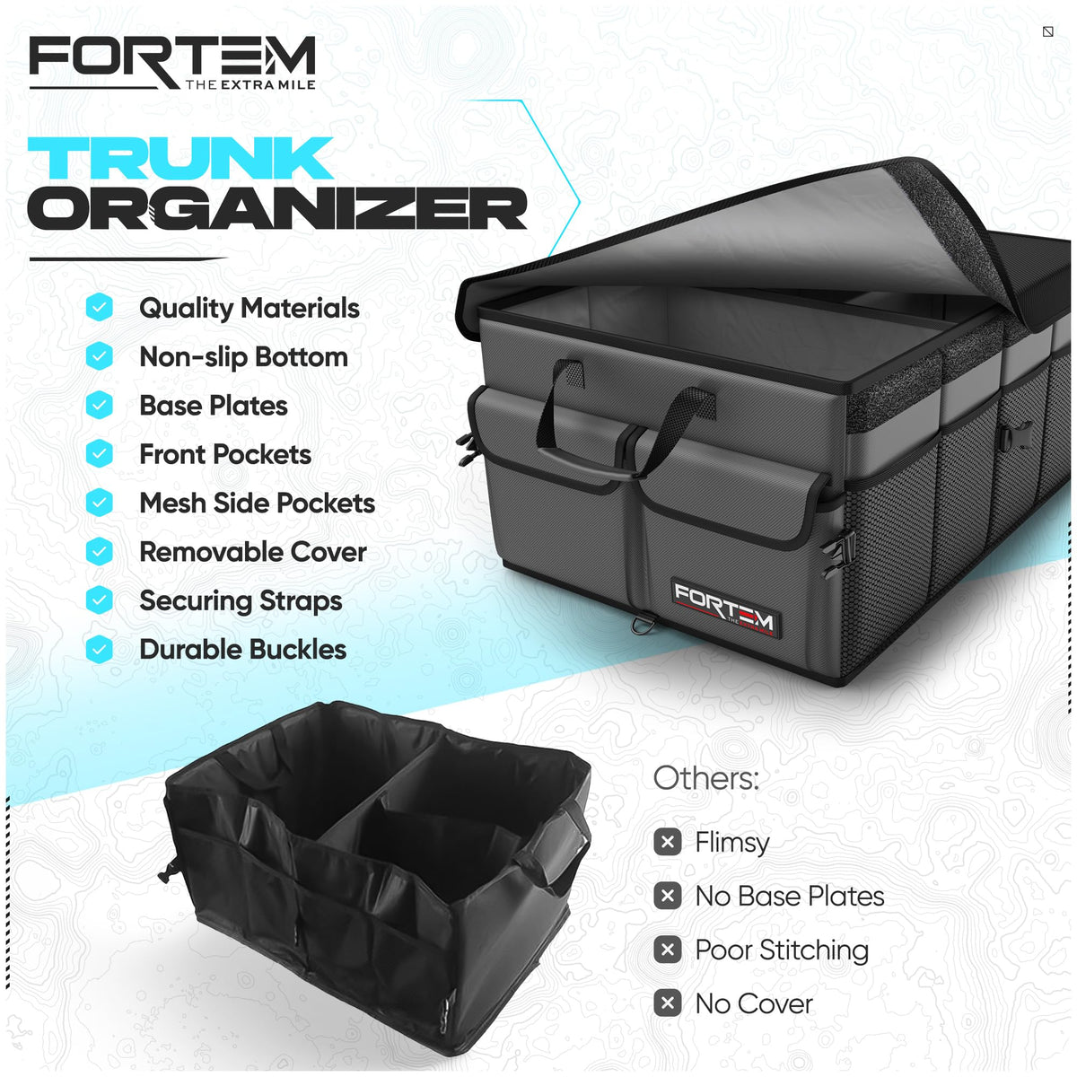FORTEM lifestyle image with groceries loaded showing protection and easy carrying