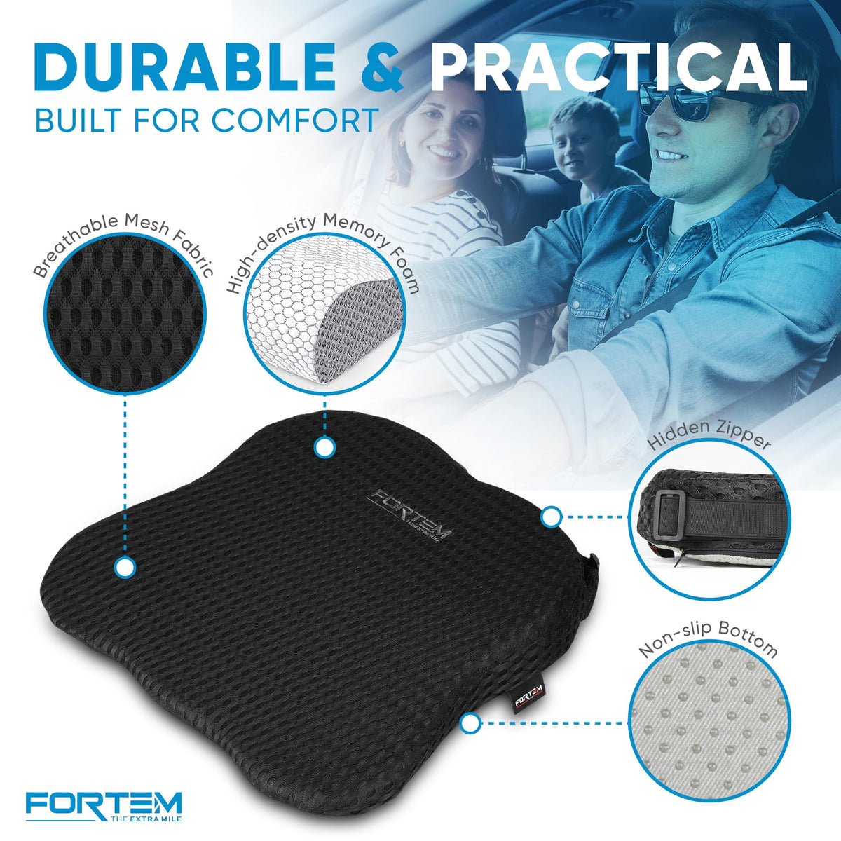 FORTEM memory foam cutaway demonstrating dense supportive layers