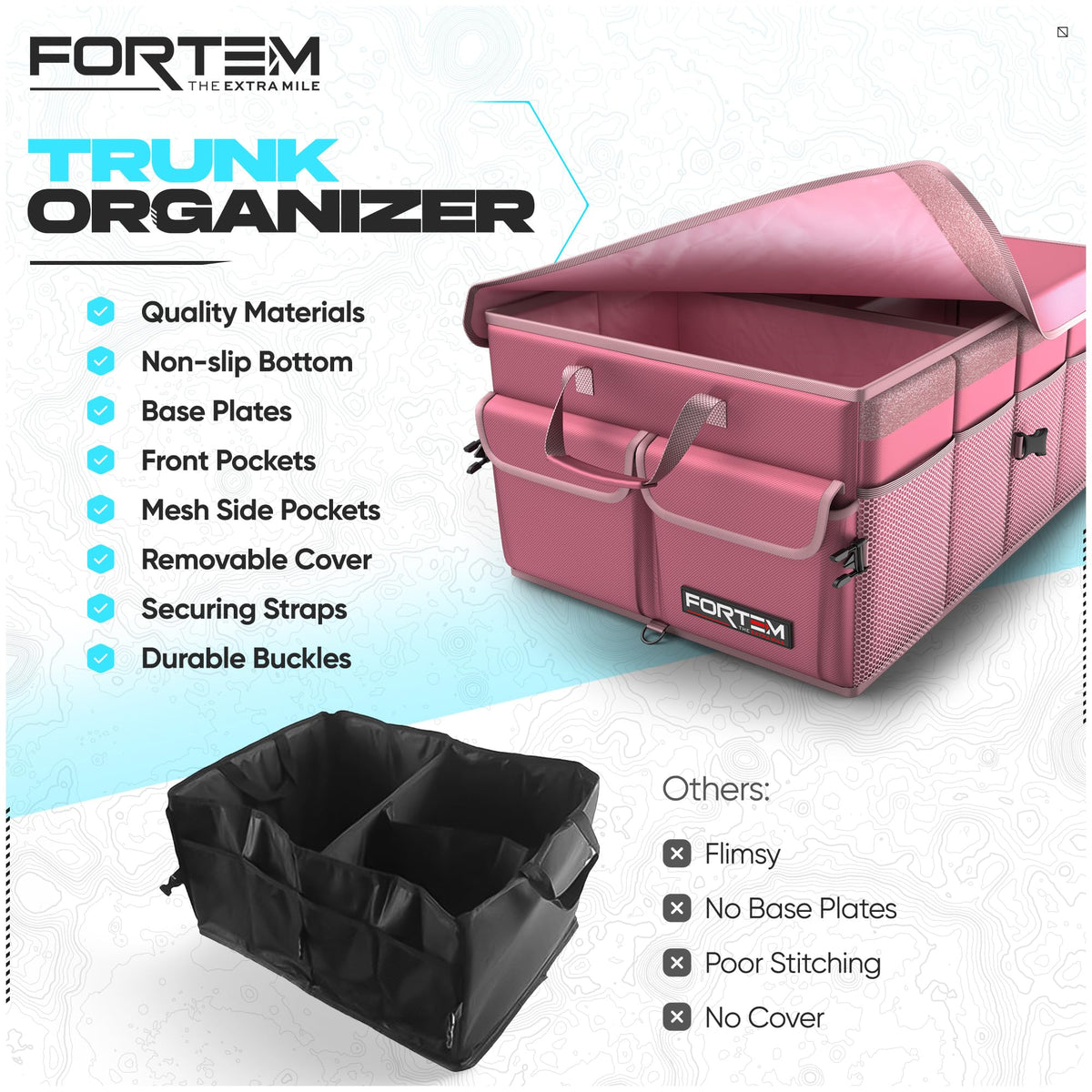 FORTEM removable lid and handles showing secure cover and easy carrying benefit