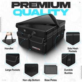 FORTEM organizer with removable lid closed for concealed storage benefit