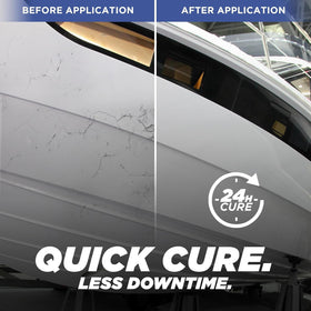 FORTIVO 5200 applied on fiberglass deck installing marine hardware