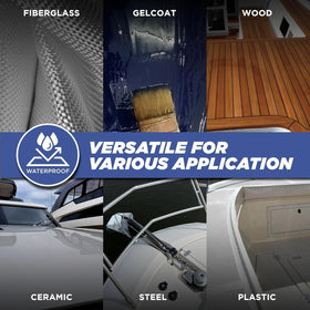 FORTIVO 5200 sealing a through-hull fitting illustrating watertight bond