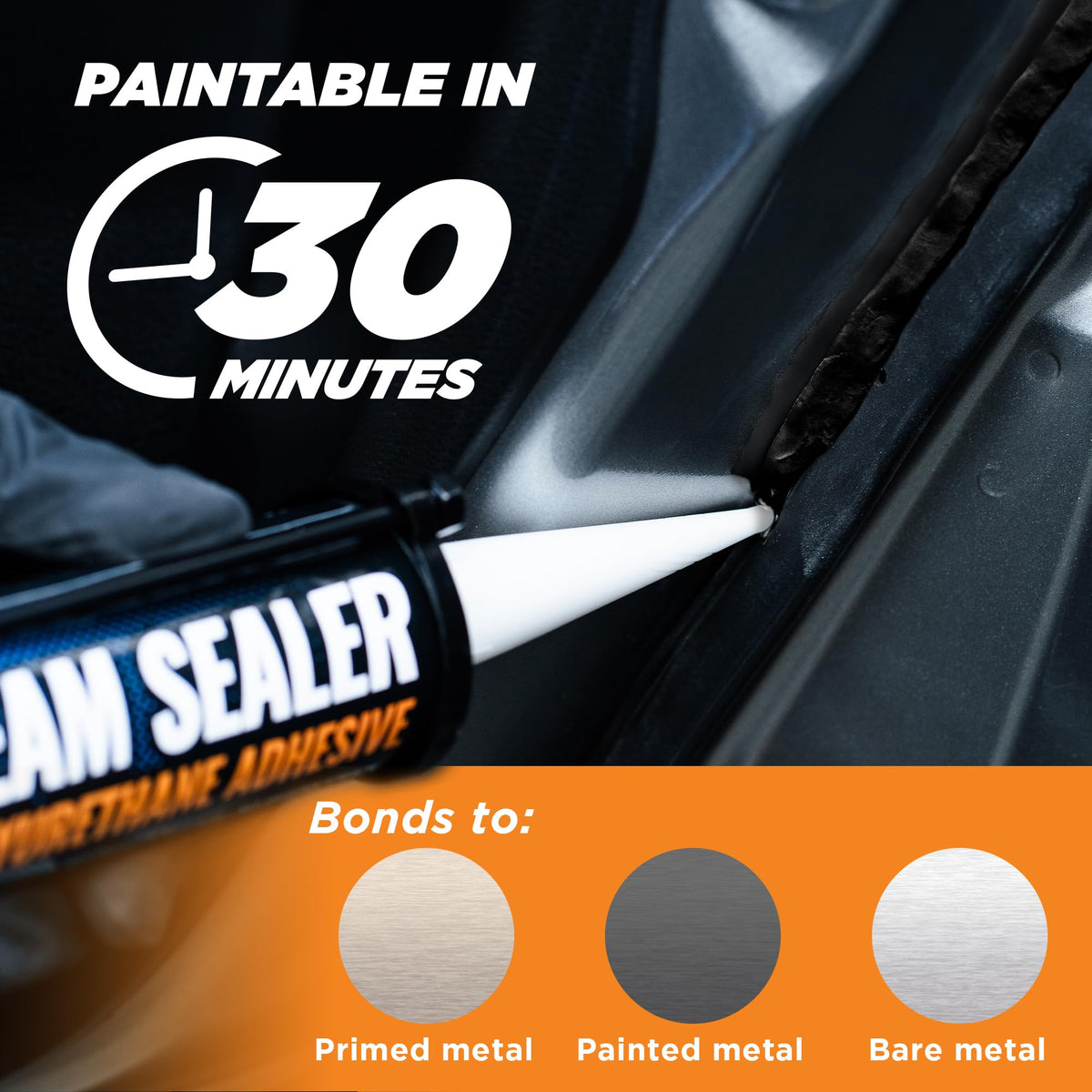 FORTIVO applied bead on car seam demonstrating clean fill and faster finish-ready results