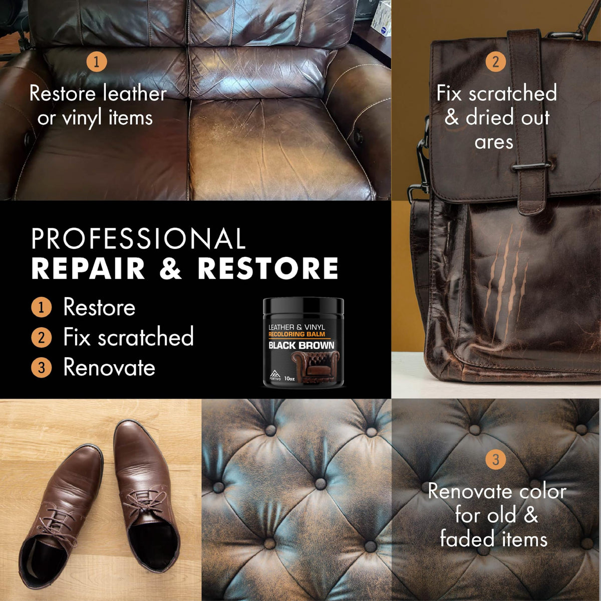 FORTIVO restoring a car seat, improving appearance and protecting leather