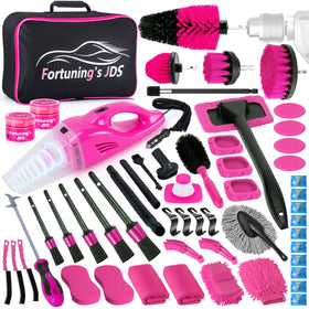 Fortuning's JDS front layout of all 55 pink kit pieces shows completeness and convenience