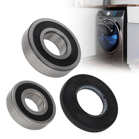 Foruly front package of washer bearing kit showing included parts and clear labeling benefit: accurate replacement