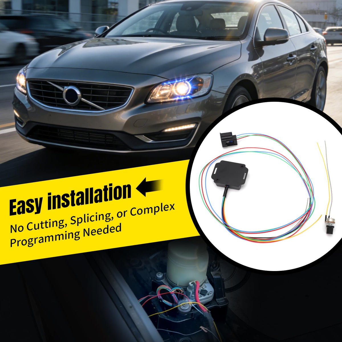 Foruly installed under hood in Volvo engine bay reducing clutter and simplifying layout