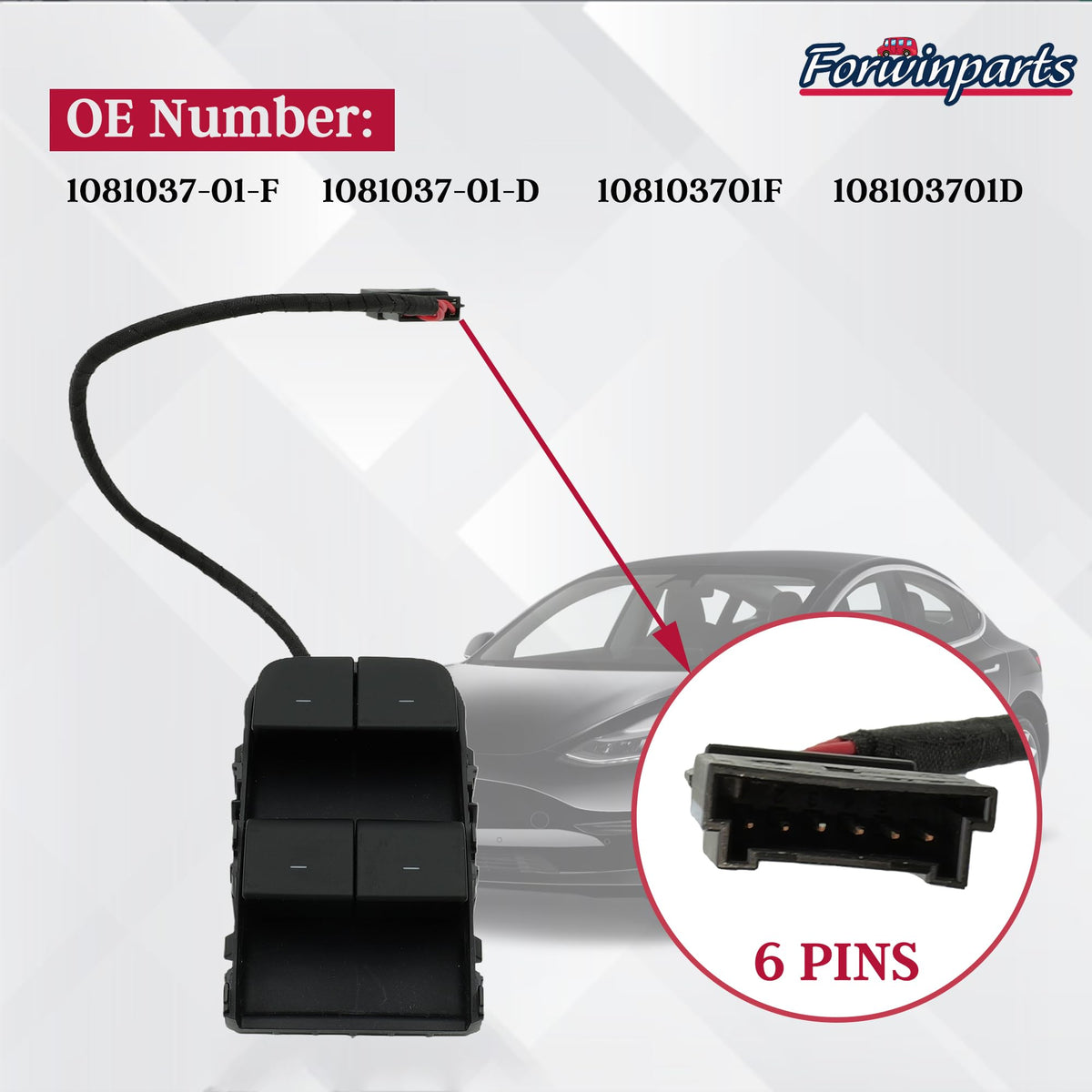 Forwinparts switch wire harness detail with connector for easy plug-in benefit