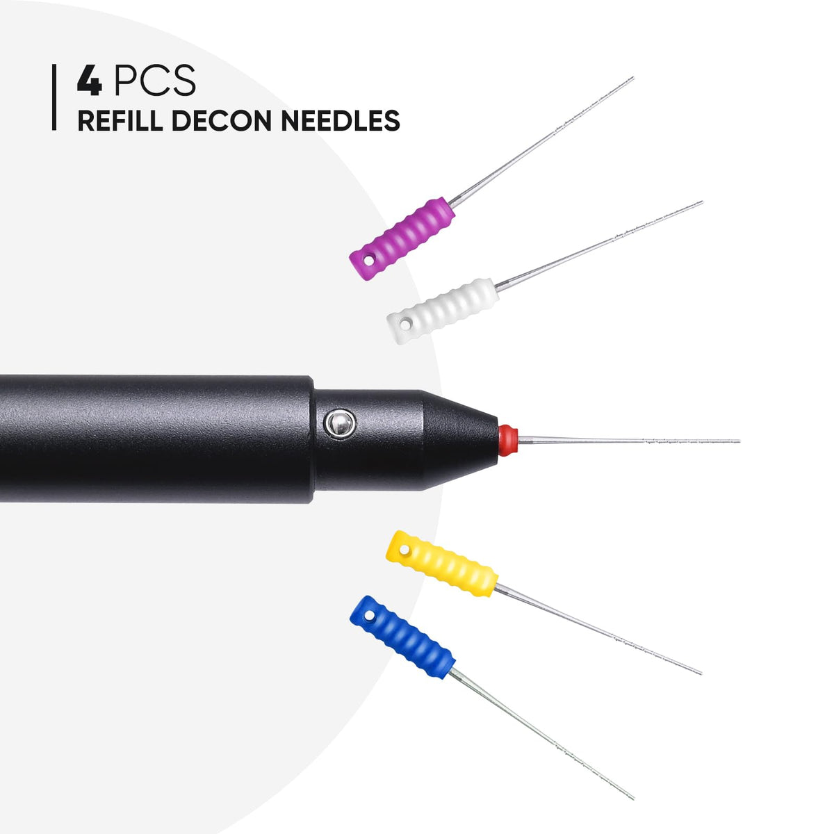 FOSHIO four extra stainless needles arranged to show replacements for continuity benefit